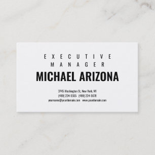 Cartão De Visita Simples Plana Mínima Preta e Branca