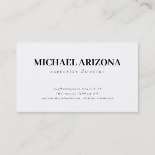 Cartão De Visita Simples Plana Mínima Preta e Branca