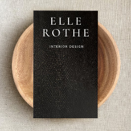 Cartão De Visita Simples preto branco moderno minimalista