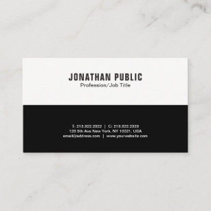 Cartão De Visita Simples preto e branco profissional moderno simple