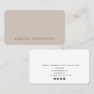 Cartão De Visita Simples Profissional Bege Neutro