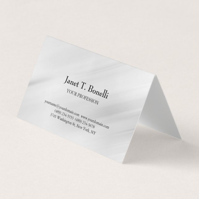 Cartão De Visita Simples profissional elegante em plano de fundo da (Frente)