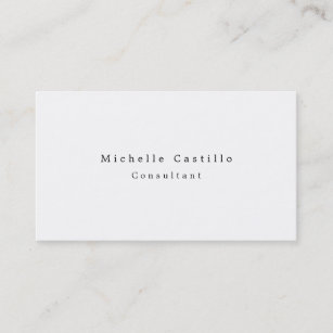 Cartão De Visita Simples profissional moderno minimalista branco