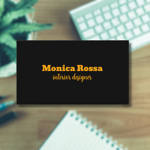 Cartão De Visita Simples profissional Neon Orange Black