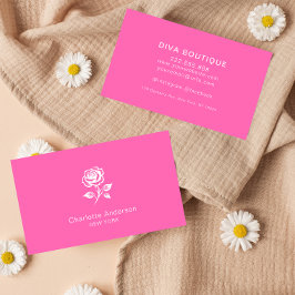 Cartão De Visita Simples, rosa e Rosa