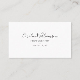 Cartão De Visita Simples Script Moderno Minimalista Preto e Branco