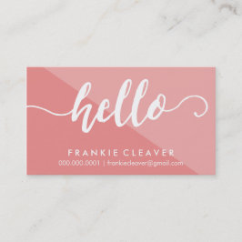 Cartão De Visita SIMPLES SIELLO SCRIPT tipo branco de coral desenha
