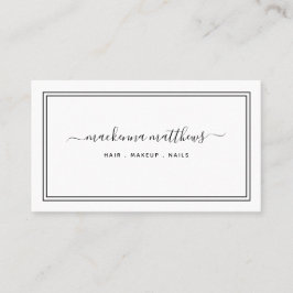 Cartão De Visita Simples Sinal Moderno Script Hair Stylist Salon