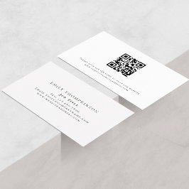 Cartão De Visita Simples Tipografia Código QR Qualquer Profissão Qu