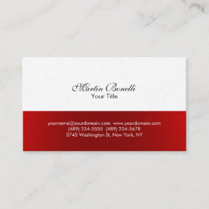 Cartão de Visita Simples Vermelho Branco Consultor