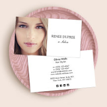 Simples White Beauty Salon Add Photo Card