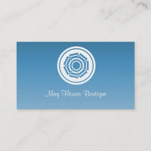 Cartão de visita simplesmente retro da flor, azul