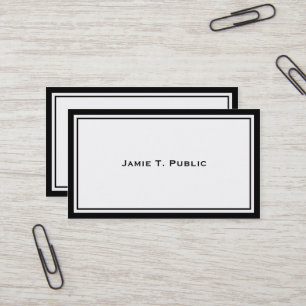 Cartão De Visita Simplicidade: Quadro preto & branco, fundo branco