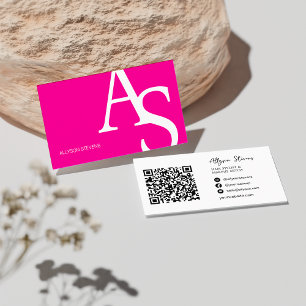 Cartão De Visita Sinais de logotipo cor-de-rosa-néon - negrito make