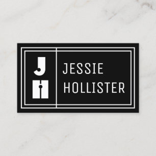 Cartão De Visita Sinais Geométricos Modernos Divertidos   Preto