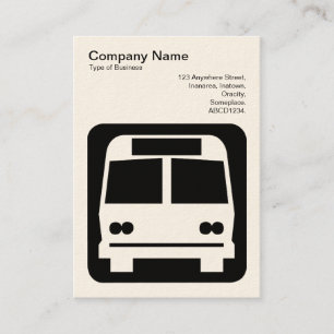 Cartão De Visita Sinal de barramento - Preto em branco (Cream Card)