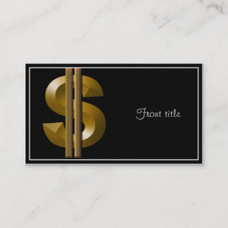 Cartão De Visita Sinal de Dólar Dourado