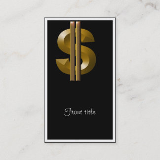 Cartão De Visita Sinal de Dólar Dourado