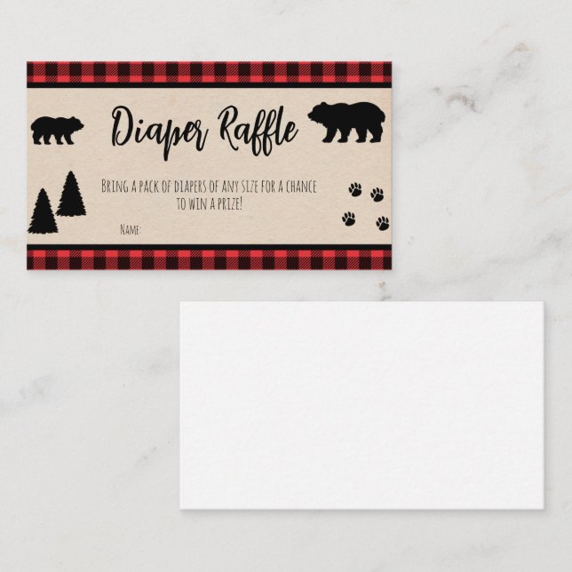 Cartão De Visita Sinal de Fralda Raffle da Chá de fraldas da entrad (Frente/Verso)