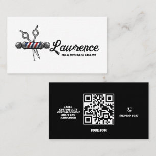 Cartão De Visita Sinal de Logotipo de Barbearia Profissional