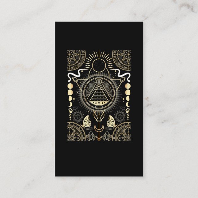 Cartão De Visita Sinal espiritual Lua Astrologia Sol Estrelas (Frente)