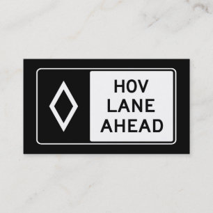 Cartão De Visita Sinal HOV LANE AHEAD