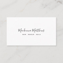 Cartão De Visita Sinal Moderno Script White Hair Stylist Salon