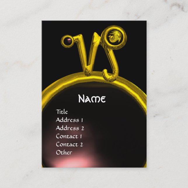 CARTÃO DE VISITA SINAL ZODIAC DA CAPRICORN JUWEL MONOGRAM (Frente)