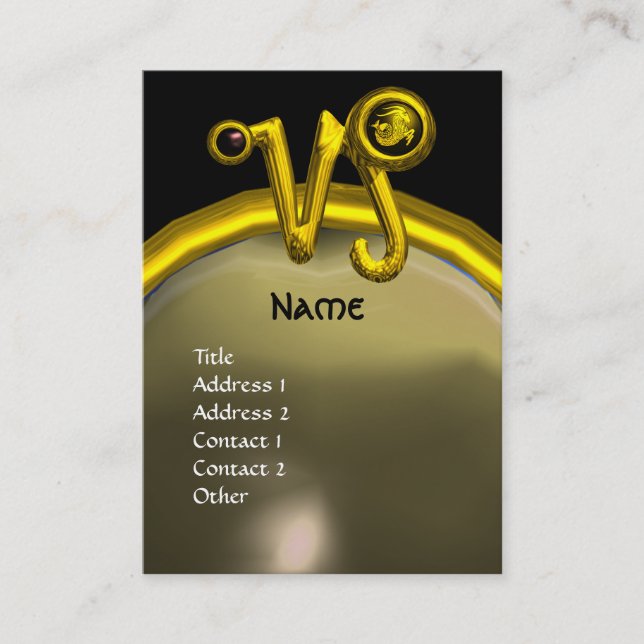 CARTÃO DE VISITA SINAL ZODIAC DA CAPRICORN JUWEL MONOGRAM (Frente)