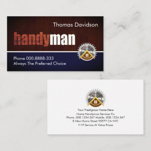 Cartão De Visita Sinalização de madeira de Handyman