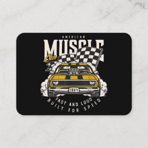 Cartão De Visita Sinalizador de Corrida Muscular Americana Vintage