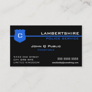 Cartão De Visita Sinalizador de Linha Azul Thin UK