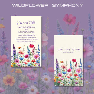 Cartão De Visita Sinfonia de Flores Silvestres Casamento - Salve a