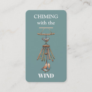 Cartão De Visita Sinos Wind Chimes Tilintando com a Terapia do Som