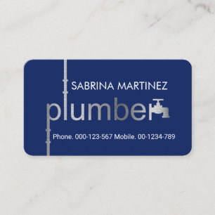 Cartão De Visita Sistema de Tubulação de Prata Criativa Obras de Ca