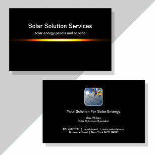 Cartão De Visita Sistemas de energia solar mais resfriados Design C