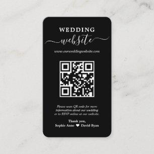 Cartão De Visita Site de Casamento de Fotos do Código QR Elegante