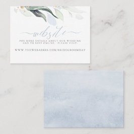Cartão De Visita Site de Casamento Dusty Blue Greenery