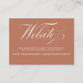 Cartão De Visita Site de Casamento Floral de Rusta e Terracotta