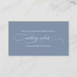 Cartão De Visita Site de Casamento Simples Elegante Azul Empoeirado