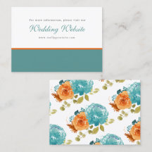 Site de Casamento Teal Burnt Orange Floral Boho