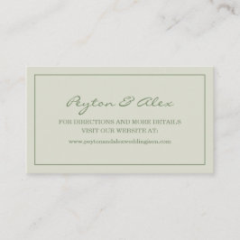 Cartão De Visita Site de Casamento Verde Sage Macio e Elegante Mode