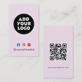 Cartão De Visita site de código QR de mídia social com logotipo per