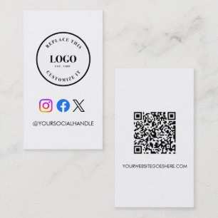 Cartão De Visita Site de código QR Logotipo personalizado Negócios