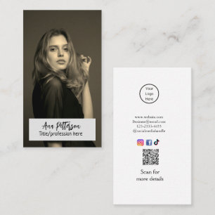 Cartão De Visita site de e-mail QR profissional foto social moderno