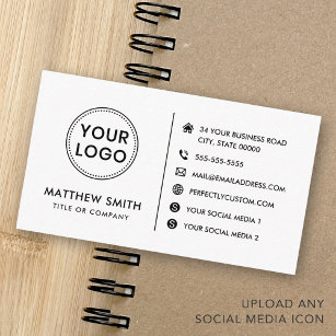 Cartão De Visita Site de logotipo personalizado mídia social mínimo