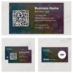 Cartão De Visita Site de Mídia Social com Código QR Profissional Mo
