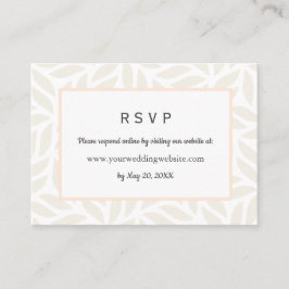 Cartão De Visita Site Online RSVP de Casamento de Folhagem de Cream