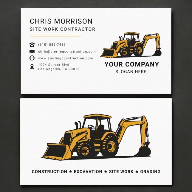 Cartão De Visita Site Work Contractor Professional (Criador carregado)