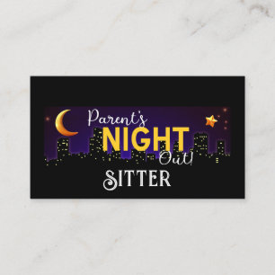 Cartão De Visita Sitter Noite-Pai